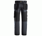 6251 Pantalones largos de trabajo elásticos ajuste holgado AllroundWork Loose Fit con bolsillos flotantes color gris acero/ negro