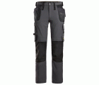 6271 Pantalones largos de trabajo elásticos AllroundWork con bolsillos flotantes color gris acero/ negro