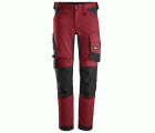 6341 Pantalones largos de trabajo elásticos AllroundWork Slim Fit color rojo/ negro