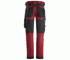 6341 Pantalones largos de trabajo elásticos AllroundWork Slim Fit color rojo/ negro