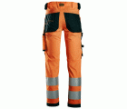 6343 Pantalones largos de trabajo elásticos de alta visibilidad clase 2 naranja/ negro