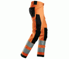 6343 Pantalones largos de trabajo elásticos de alta visibilidad clase 2 naranja/ negro