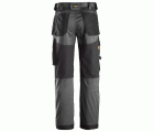 6351 Pantalones largos de trabajo elásticos ajuste holgado AllroundWork Loose Fit color gris acero/ negro