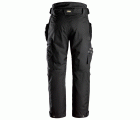 6580 Pantalones largos de trabajo FlexiWork negros con GORETEX® 37.5® y bolsillos flotantes