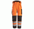 6630 Pantalones largos de trabajo impermeables de alta visibilidad clase 2 acolchados con doble capa 37.5® naranja / negro