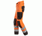 6630 Pantalones largos de trabajo impermeables de alta visibilidad clase 2 acolchados con doble capa 37.5® naranja / negro