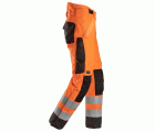 6630 Pantalones largos de trabajo impermeables de alta visibilidad clase 2 acolchados con doble capa 37.5® naranja / negro