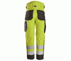 6630 Pantalones largos de trabajo impermeables de alta visibilidad clase 2 acolchados con doble capa 37.5® amarillo / negro