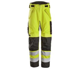 6630 Pantalones largos de trabajo impermeables de alta visibilidad clase 2 acolchados con doble capa 37.5® amarillo / negro