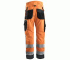 6639 Pantalones largos de trabajo aislantes 37.5® de alta visibiidad clase 2 AllroundWork naranja/ gris acero