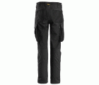 6703 Pantalones largos de trabajo elásticos para mujer sin bolsillos para rodilleras AllroundWork negro