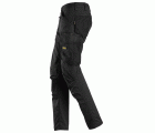 6703 Pantalones largos de trabajo elásticos para mujer sin bolsillos para rodilleras AllroundWork negro