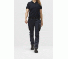 6703 Pantalones largos de trabajo elásticos para mujer sin bolsillos para rodilleras AllroundWork azul marino-negro