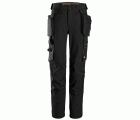 6771 Pantalones largos de trabajo mujer elásticos bolsillos flotantes desmontables AllroundWork color negro