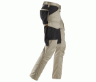 6803 Pantalones largos de trabajo elásticos AllroundWork sin bolsillos para las rodilleras color beige/ negro