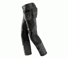 6902 Pantalones largos de trabajo FlexiWork bolsillos flotantes gris acero/ negro