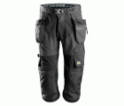 6905 Pantalones pirata de trabajo con bolsillos flotantes FlexiWork gris acero-negro talla 88