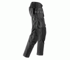 6923 Pantalones largos de solador bolsillos flotantes FlexiWork negro