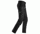 6972 Pantalones largos de trabajo FlexiWork negros desmontables con bolsillos flotantes