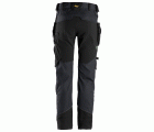 6972 Pantalones largos de trabajo desmontables con bolsillos flotantes FlexiWork gris acero/ negro