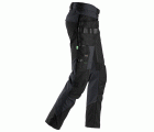 6972 Pantalones largos de trabajo desmontables con bolsillos flotantes FlexiWork gris acero/ negro