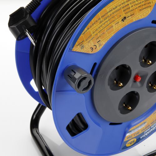 Extension cable reel IP20 HO5VV-F 25M Multi sockets plastic small cable reel  - AliExpress