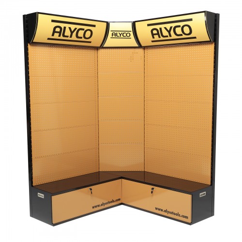 Expositor Esquinero Para Punto De Venta De 450 x 636 x 2200 mm ALYCO