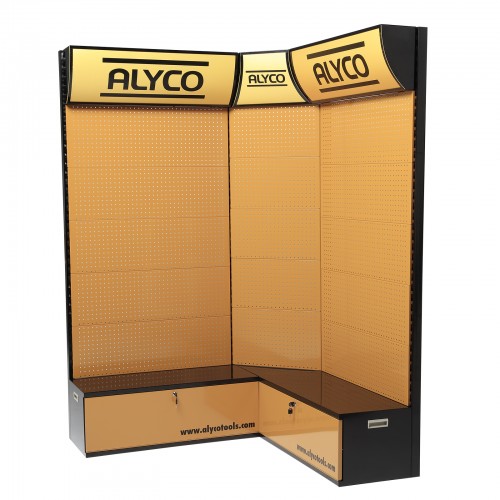 Expositor Esquinero Para Punto De Venta De 450 x 636 x 2200 mm ALYCO