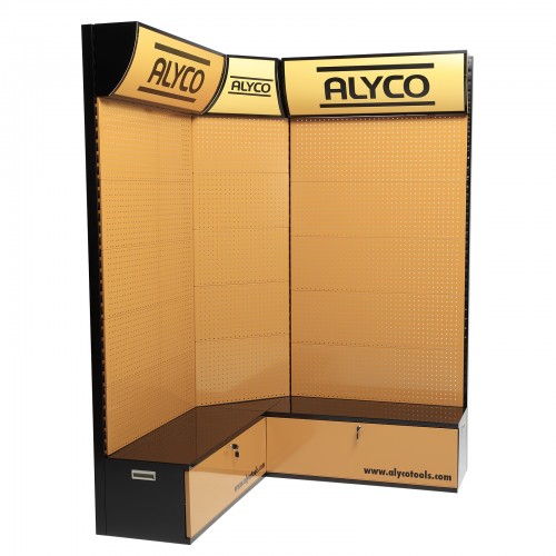 Expositor Esquinero Para Punto De Venta De 450 x 636 x 2200 mm ALYCO