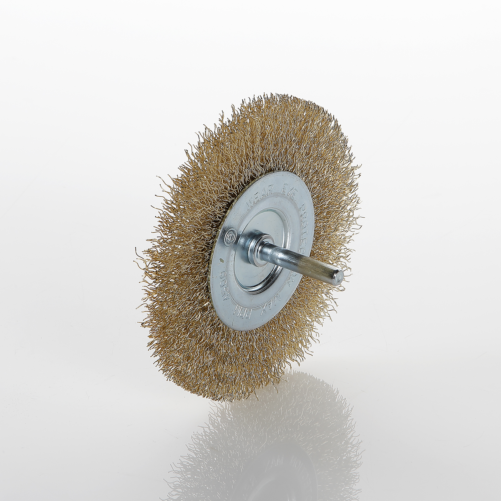 Cylindrical Brass-plated Crimped Wire Brush With Shank ALYCO, Products