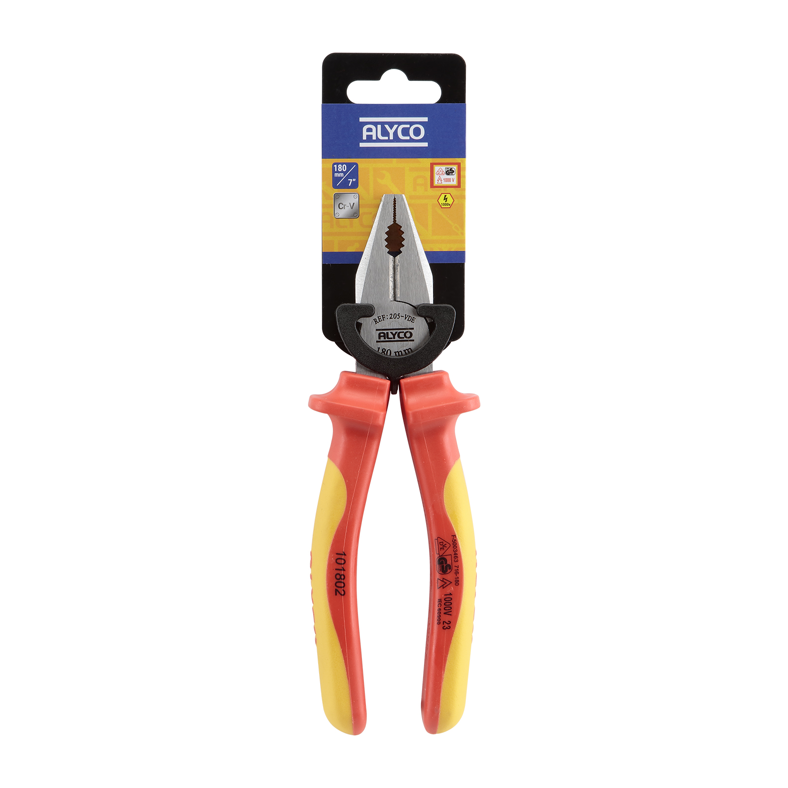 Plier, Universal Grip With Half-Round Jaw #1280-L ,OAL Length Size 300mm,  Lacquered, HEYCO (01280030020)