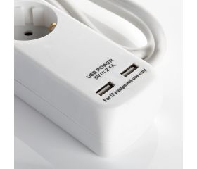 Base Múltiple Con Interruptor 3, 5 o 6 Enchufes Y 2 Usb, Cable 3X1,5 1,4 Metros ALYCO