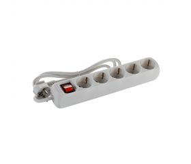 Base Múltiple Con Interruptor 3, 4, 5 o 6 Enchufes Con Cable 3X1,5 Y 1,4 o 3 Metros ALYCO