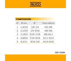 Juego De Extractores Para Tornillos En Caja De Plástico ALYCO