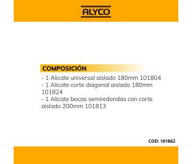 Juego De Alicates Aislados VDE De Alta Potencia En Caja Plástico ALYCO