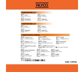 Juego De Llaves De Vasos, Alicates, Llaves De Apriete Y Otras Herramientas En Estuche De Plástico ALYCO ORANGE