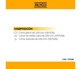 Juego De 3 Escofinas De carpintería En Estuche De Nylon ALYCO