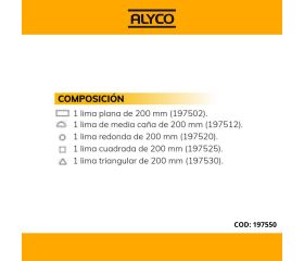 Juego De 5 Limas Entrefinas En Bolsa De Nylon ALYCO