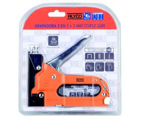 Grapadora Manual 3 En 1 Para Uso Con 3 Tipos De Grapas ALYCO ORANGE