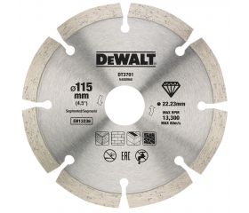 DT20455-QZ - Doble disco de diamante para corte en seco con borde segmentado 115mmx22.2mm, para materiales de construcción