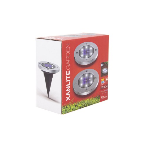 2 LAMPARAS SOLARES DE 4 LEDS 6500K IP44 XANLITE EG-PACK2SPSO4