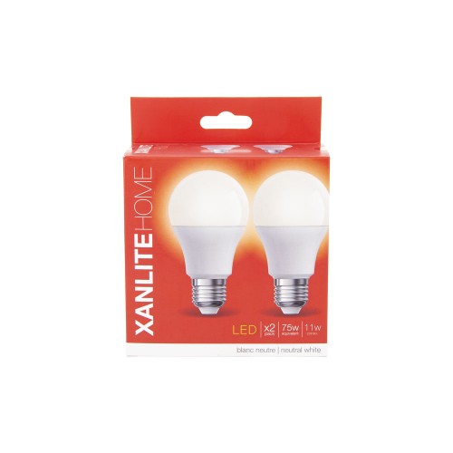 2 BOMBILLAS LED NEUTRO E27 1055LM 75W XANLITE PACK2EE1055GCW