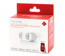 ENCHUFE WIFI DOBLE C/MEDIDOR ENERGEEKS EG-EW006MC