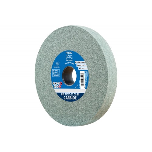 Muela abrasiva Ø 175x25 mm, agujero Ø 32 mm SiC80 para materiales duros, por ejemplo, metal duro