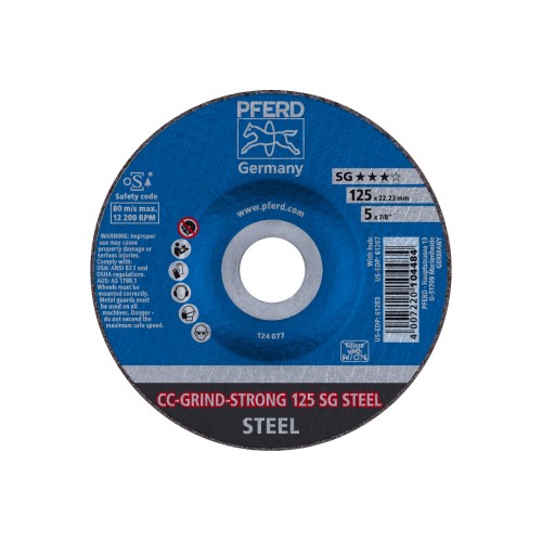 Disco de desbaste CC-GRIND-STRONG 125x22,23 mm COARSE línea de rendimiento SG STEEL para acero