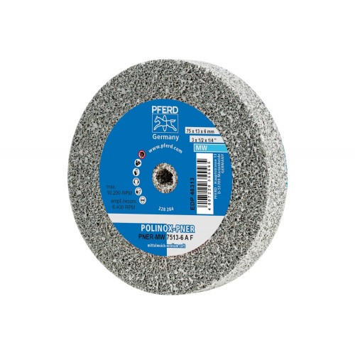 Disco de vellón prensado POLINOX PNER Ø 75x13 mm agujero Ø 6 mm semiblando A fino para acabado