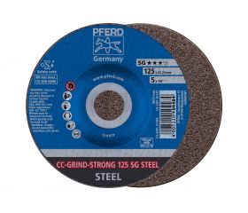 Disco de desbaste CC-GRIND-STRONG 125x22,23 mm COARSE línea de rendimiento SG STEEL para acero