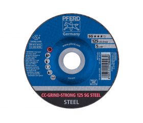 Disco de desbaste CC-GRIND-STRONG 125x22,23 mm COARSE línea de rendimiento SG STEEL para acero