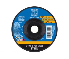 Disco de desbaste E 100x6,3x16 mm línea universal PSF STEEL para acero