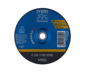 Disco de desbaste E 230x7,2x22,23 mm línea universal PSF STEEL para acero